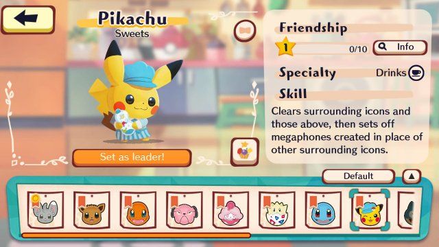 Pokémon Café Mix How To Choose And Set a Leader Pokémon