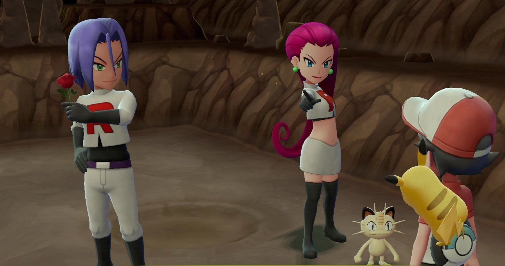 jessie and james in mt moon in pokemon lets go