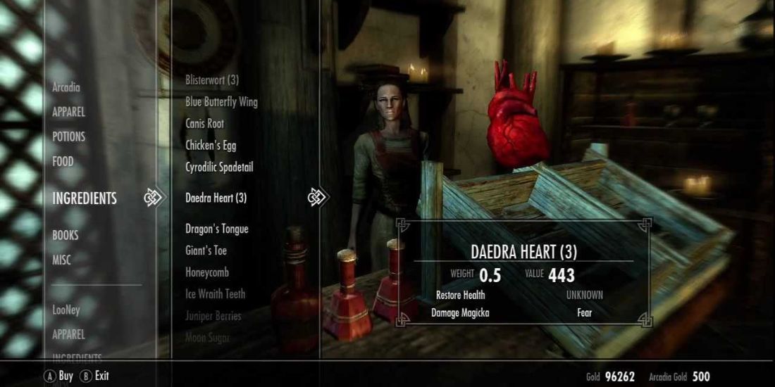skyrim who sells daedra hearts