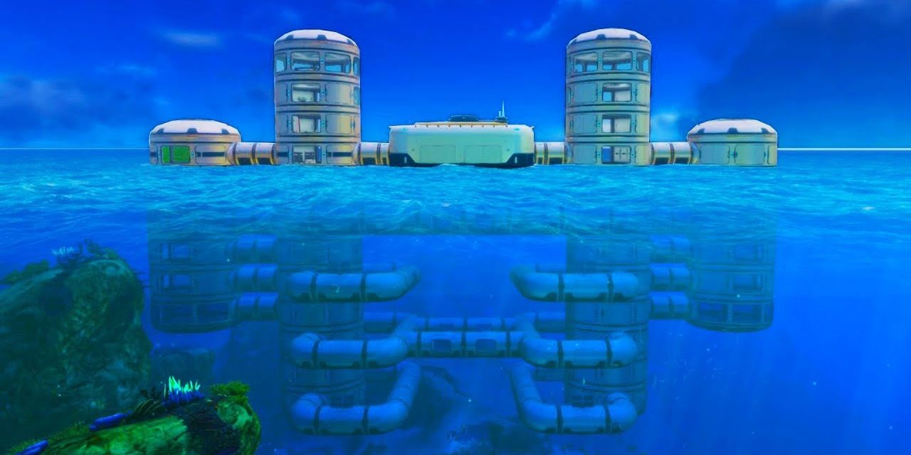 An underwater base in Subnautica