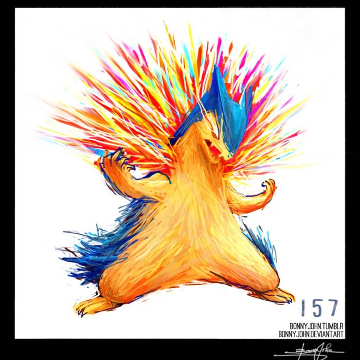Pokemon 10 Amazing Pieces Of Typhlosion Fan Art Fans Will Love The typhlosion groaned a bit as his eevee partner headbutted him in the side, trying to roll him off of his large cushion. typhlosion fan art fans will