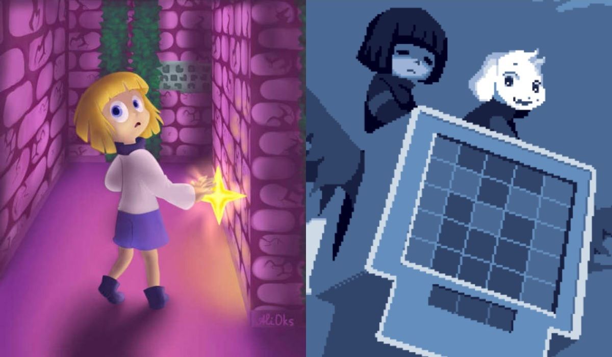 images of characters in Undertale fan game Understory