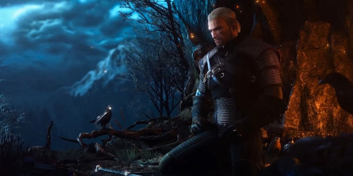 Geralt Meditates by a fire