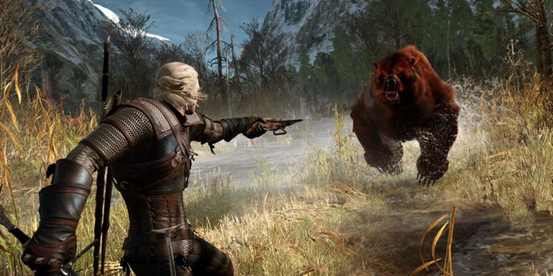 Witcher 3 Geralt Fighting Bear