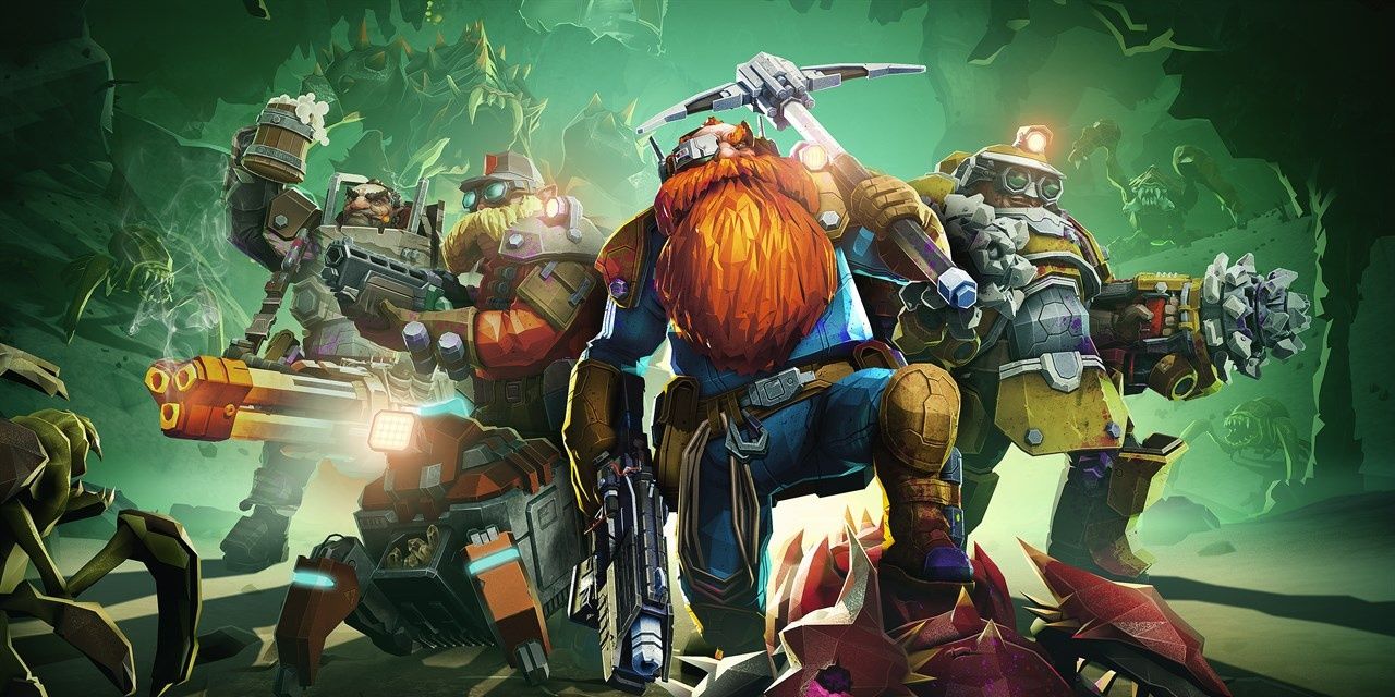 Deep Rock Galactic Promotional Image Of Dwarves Together