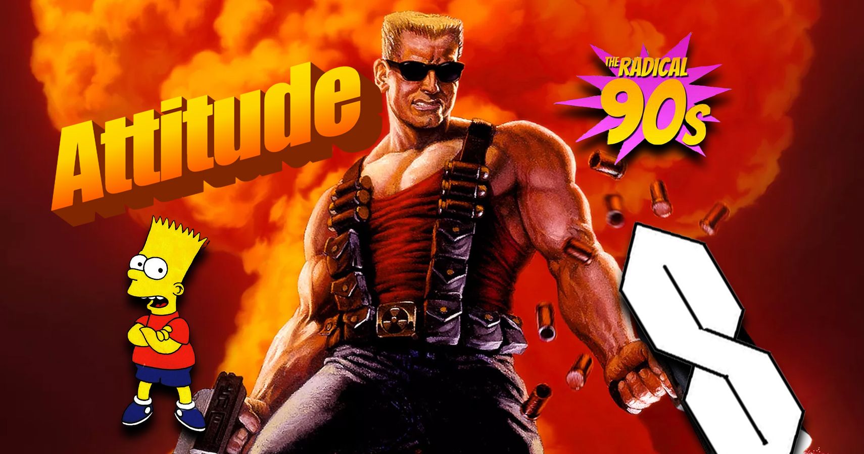Duke Nukem 3D poster with 90s nostalgia gags photoshopped