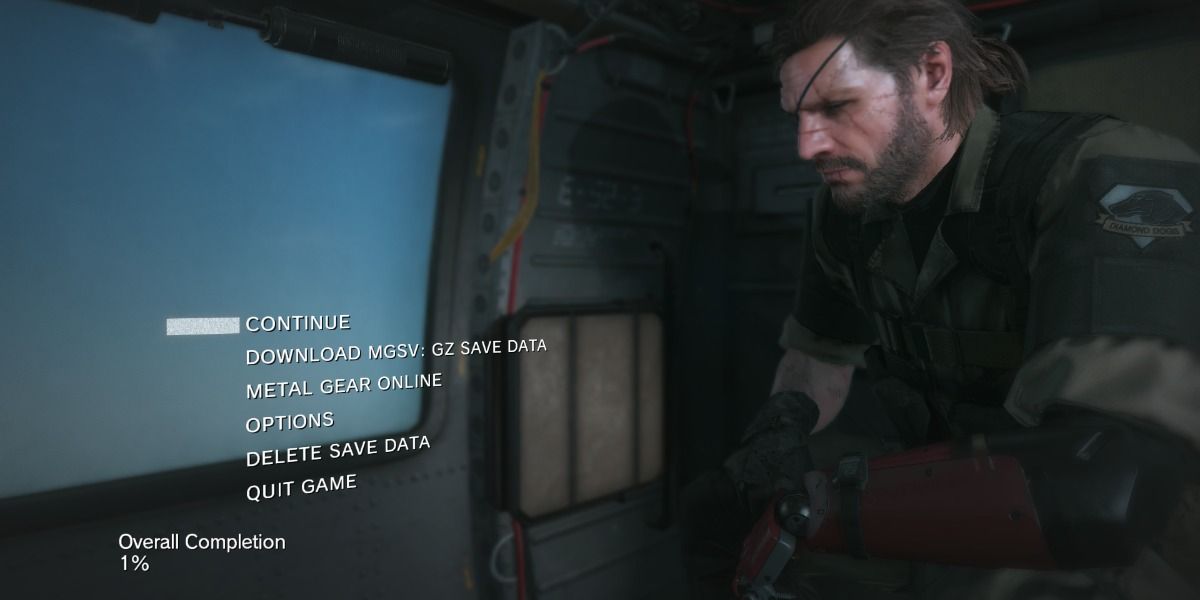 The opening menu from Metal Gear Solid 5 The Phantom Pain