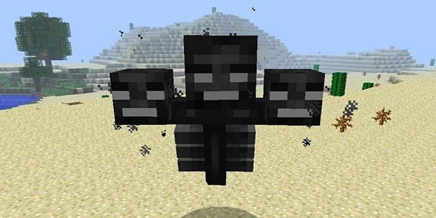 Minecraft Wither boss in a desert biome