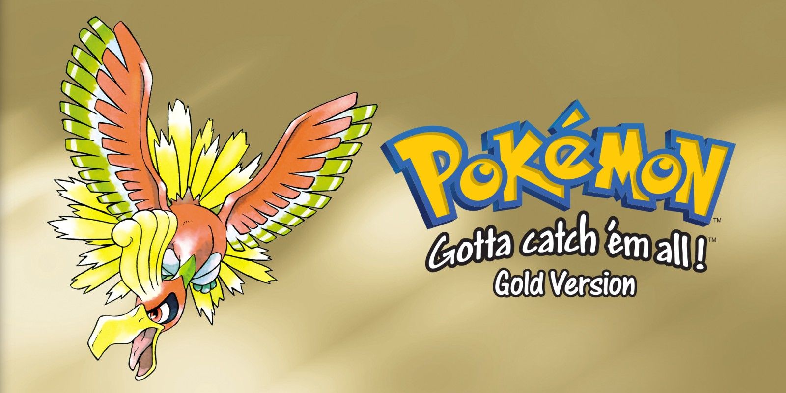 Ho-Oh flies across the cover of Pokemon Gold