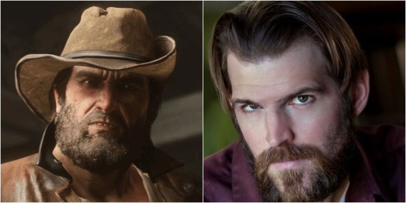 Red Dead Redemption 2 Split Image Of Bill Williamson and His Voice Actor Steve J. Palmer