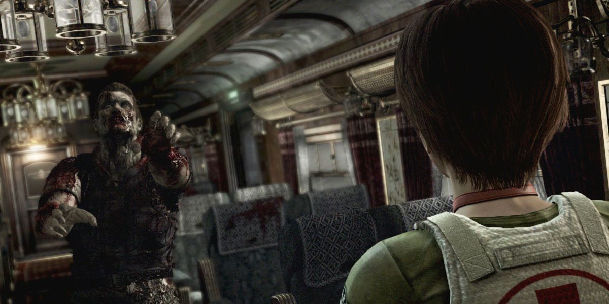 Rebecca encounters a Zombie from Resident Evil 0.