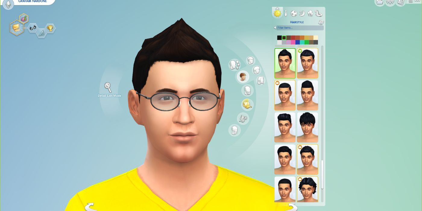 A close up of a sims face in create a sim