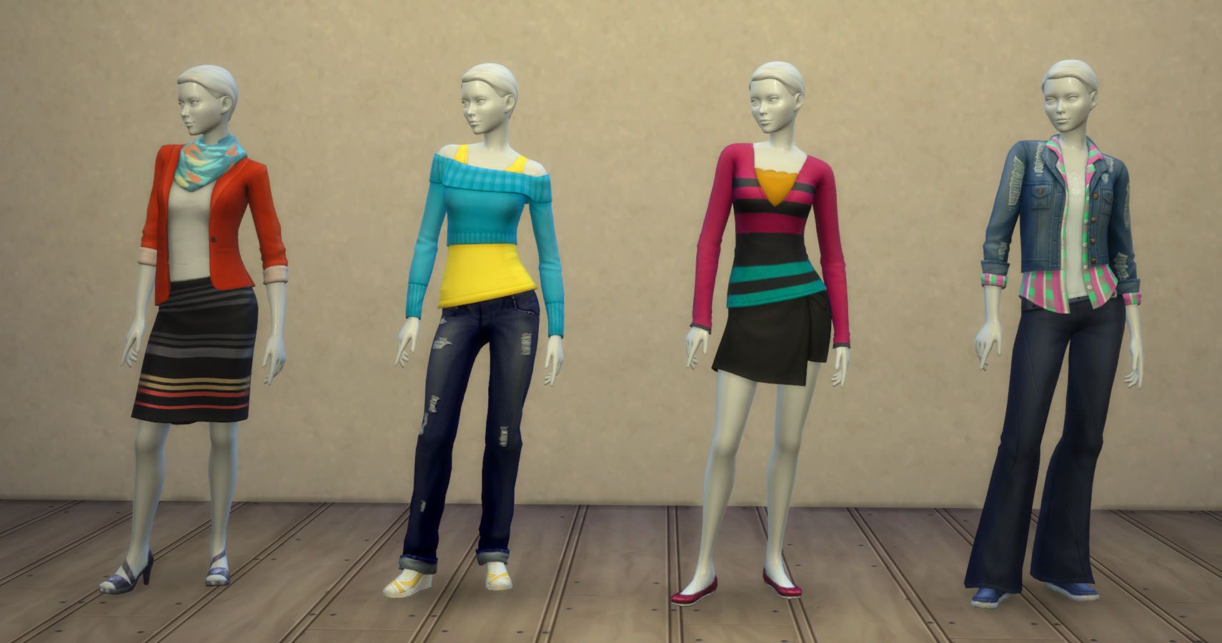 casual clothing on mannequins