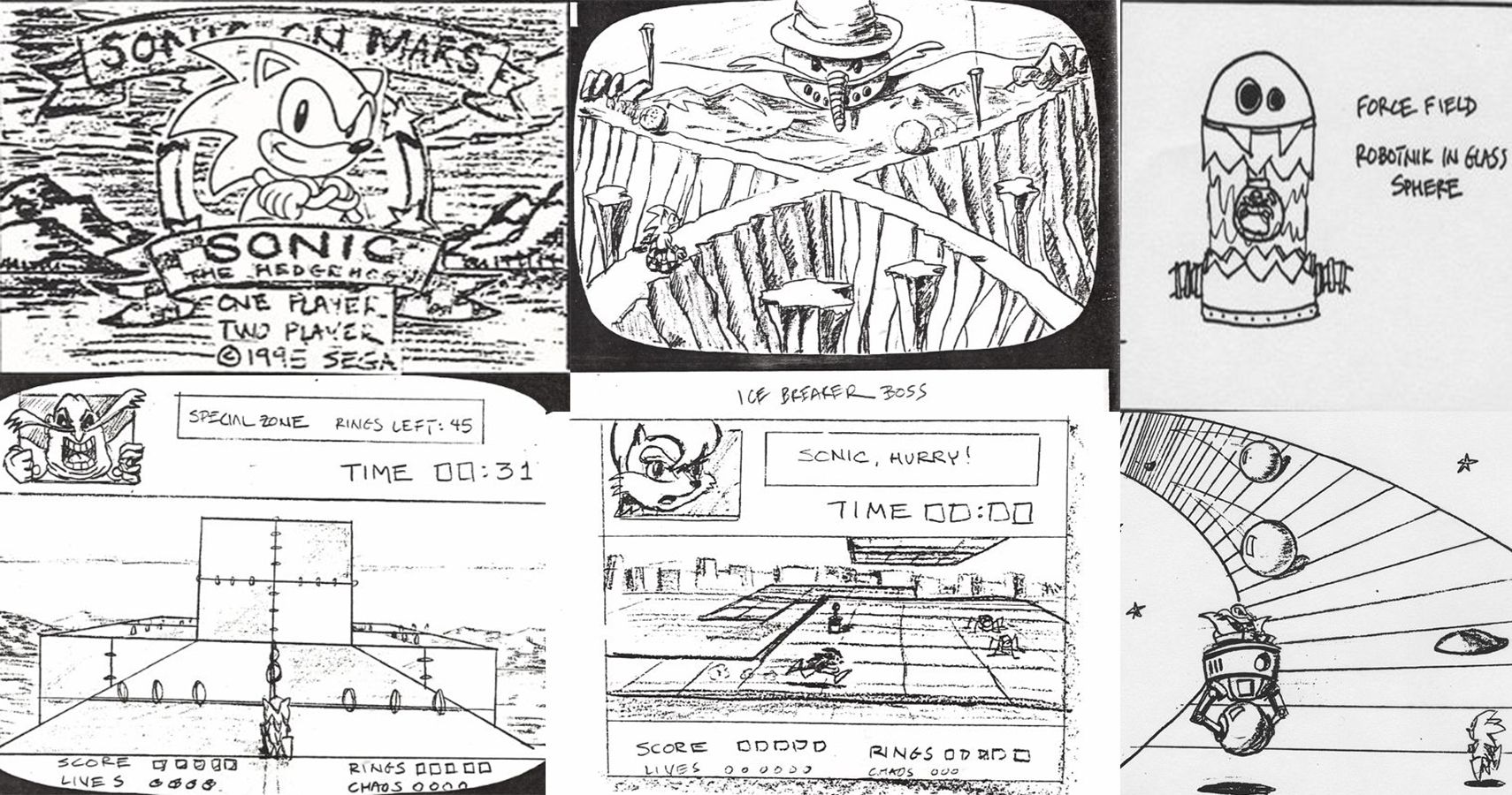 Sonic Mars Concept Art collage