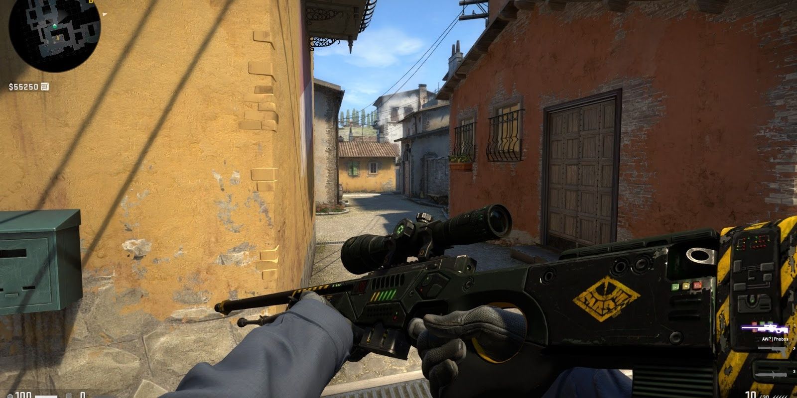 CS:GO player holding an AWP sniper rifle