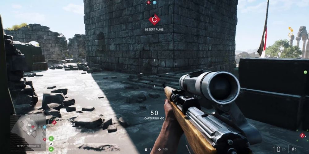 Holding a sniper in Battlefield V