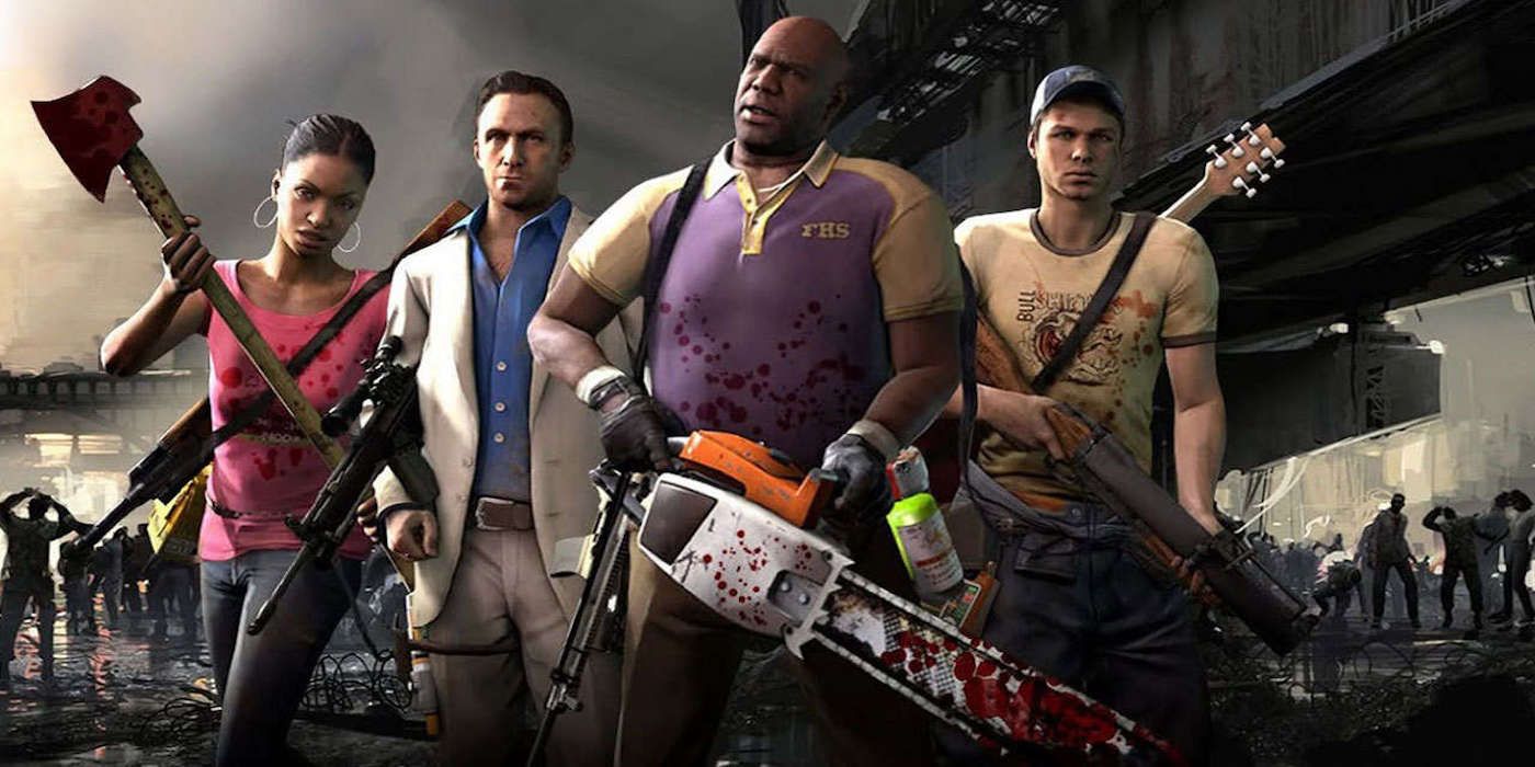 main left 4 dead protagonists with weapons