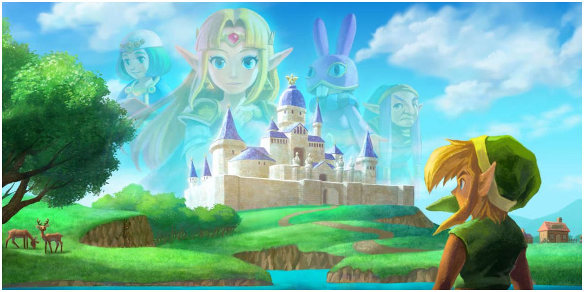 A Link Between Worlds Key Art Looking At Castle
