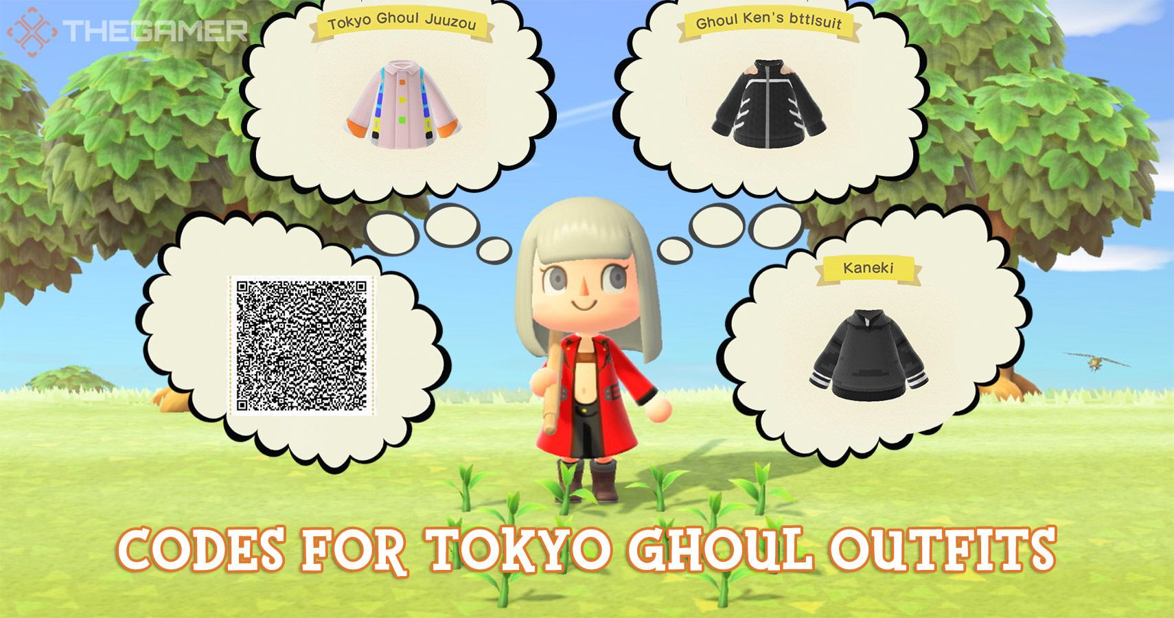 Animal Crossing New Horizons - Codes For Tokyo Ghoul Outfits