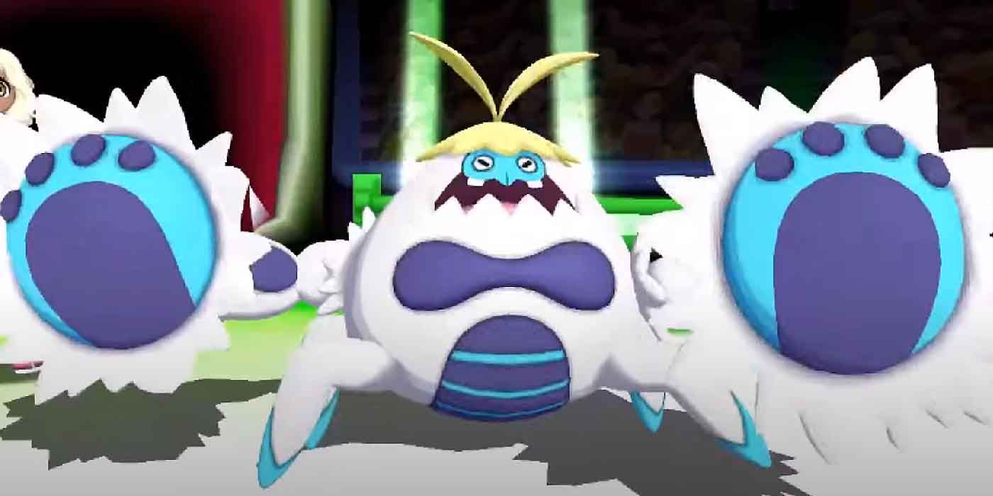 Crabominable performing a move in Pokemon Sun and Moon