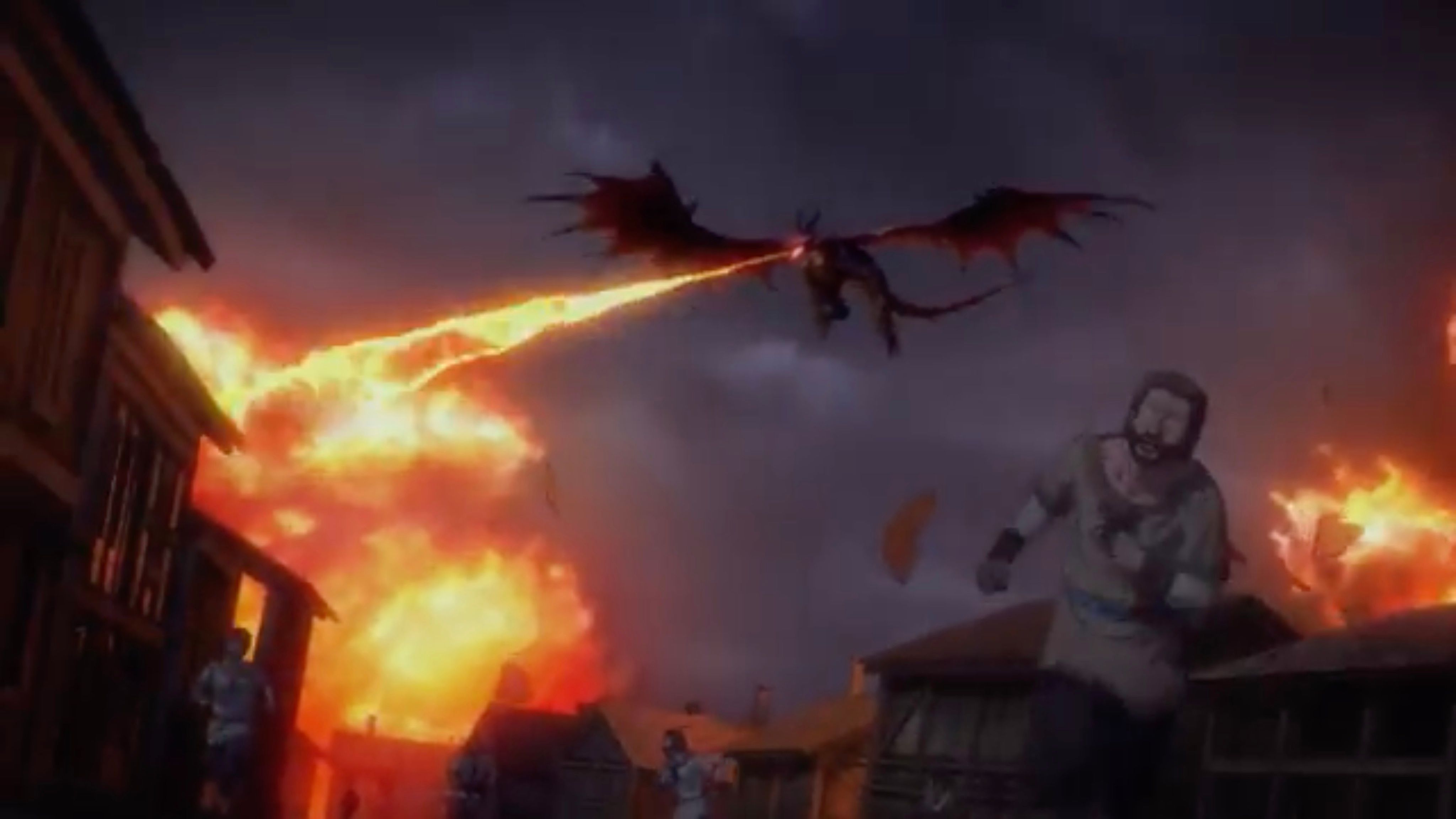 A screenshot from the Dragon's Dogma's anime