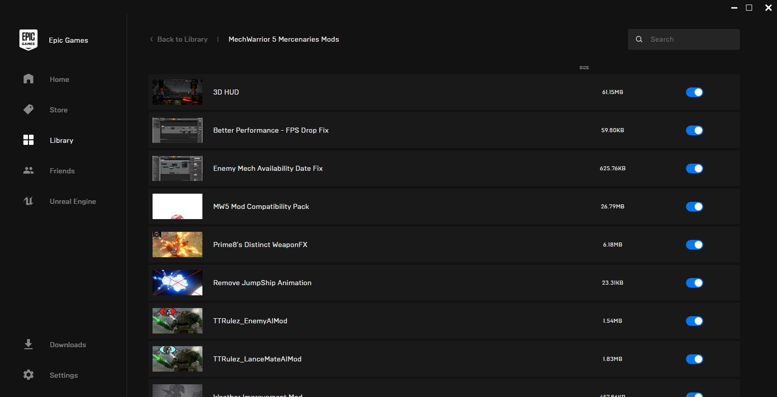 Epic Games Store Mod Support - Essential Mods For MechWarrior 5