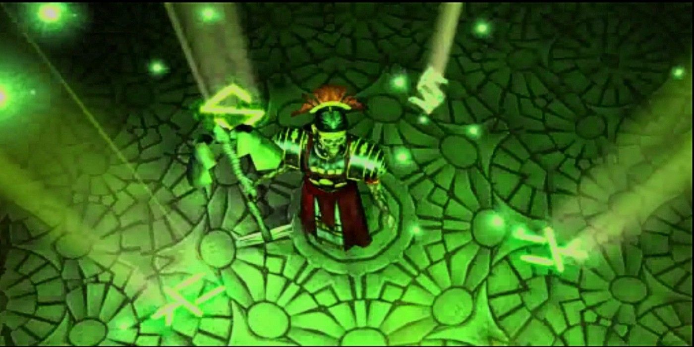 Main villain casting a spell in Eternal Darkness on GameCube