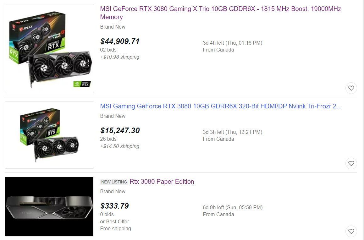 Gamers Join The Fight Against Ebay Scalpers Posting Fake RTX 3080 Listings