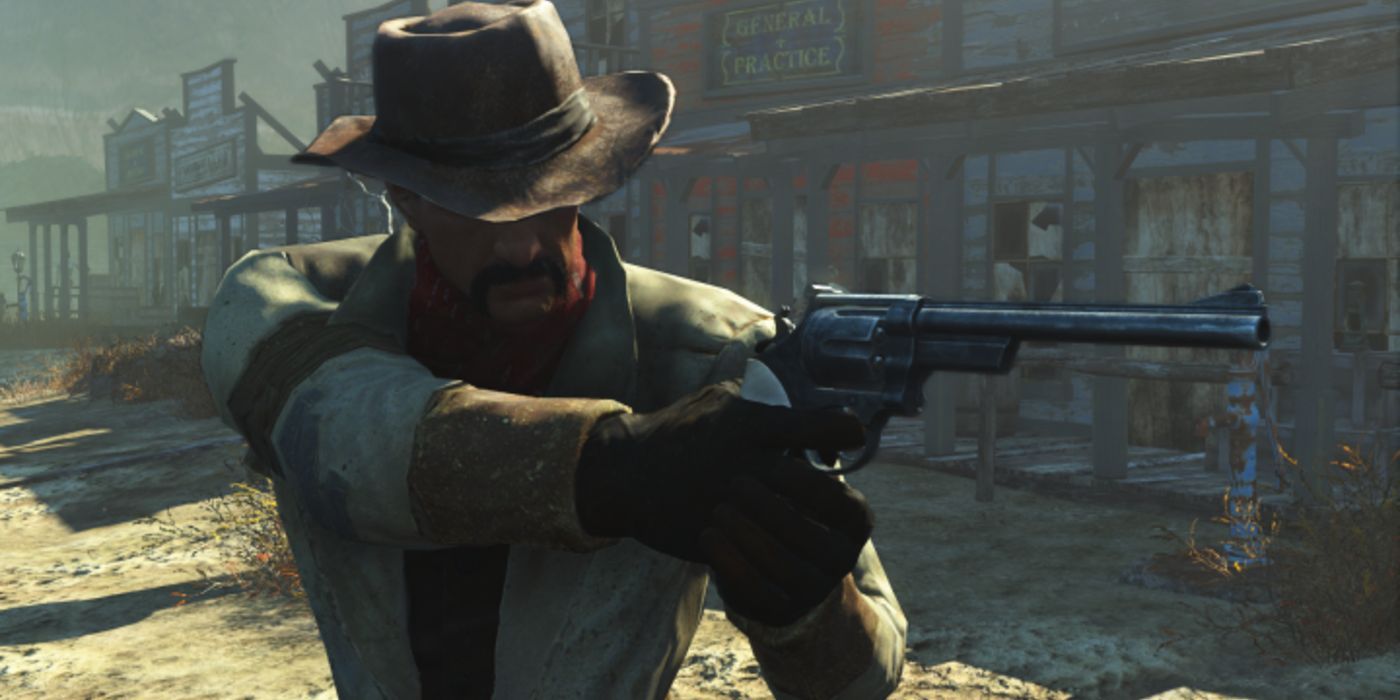 Fallout 4 Gunslinger Character With Pistol
