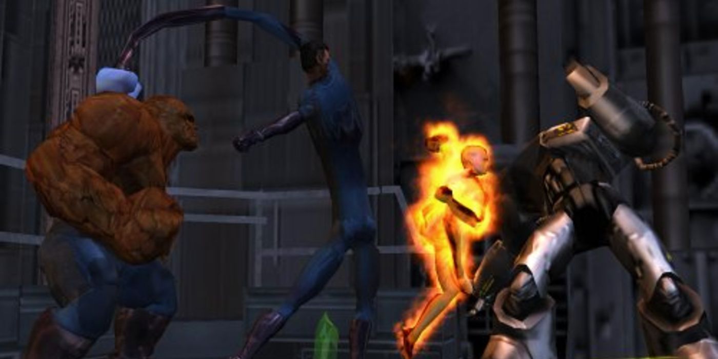 Fantastic Four Battling