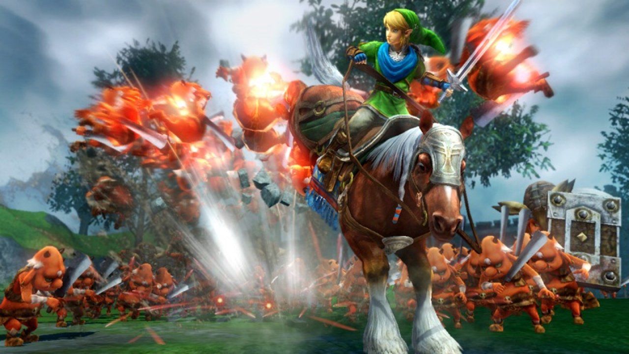 Promotional art for Epona as a weapon in Hyrule Warriors' Master Quest DLC.