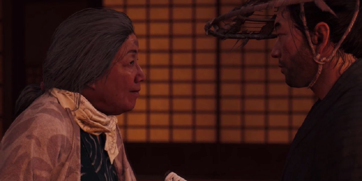 Jin and Yuriko share a tender moment in Ghost Of Tsushima