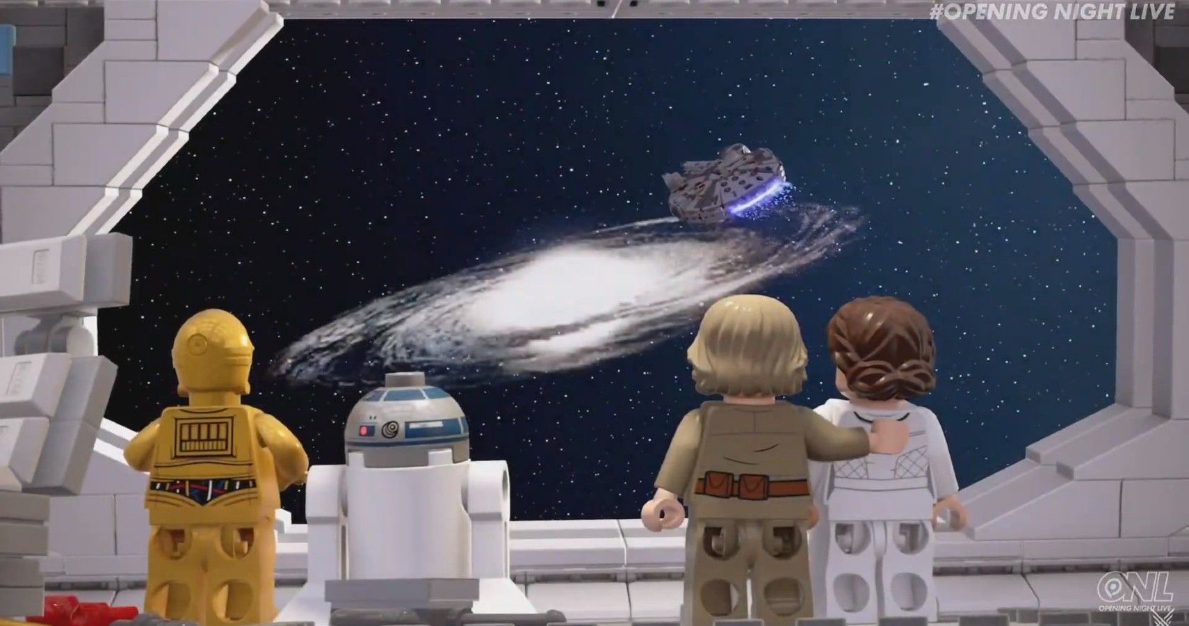 LEGO Star Wars Looking Out Window At Millennium Falcon