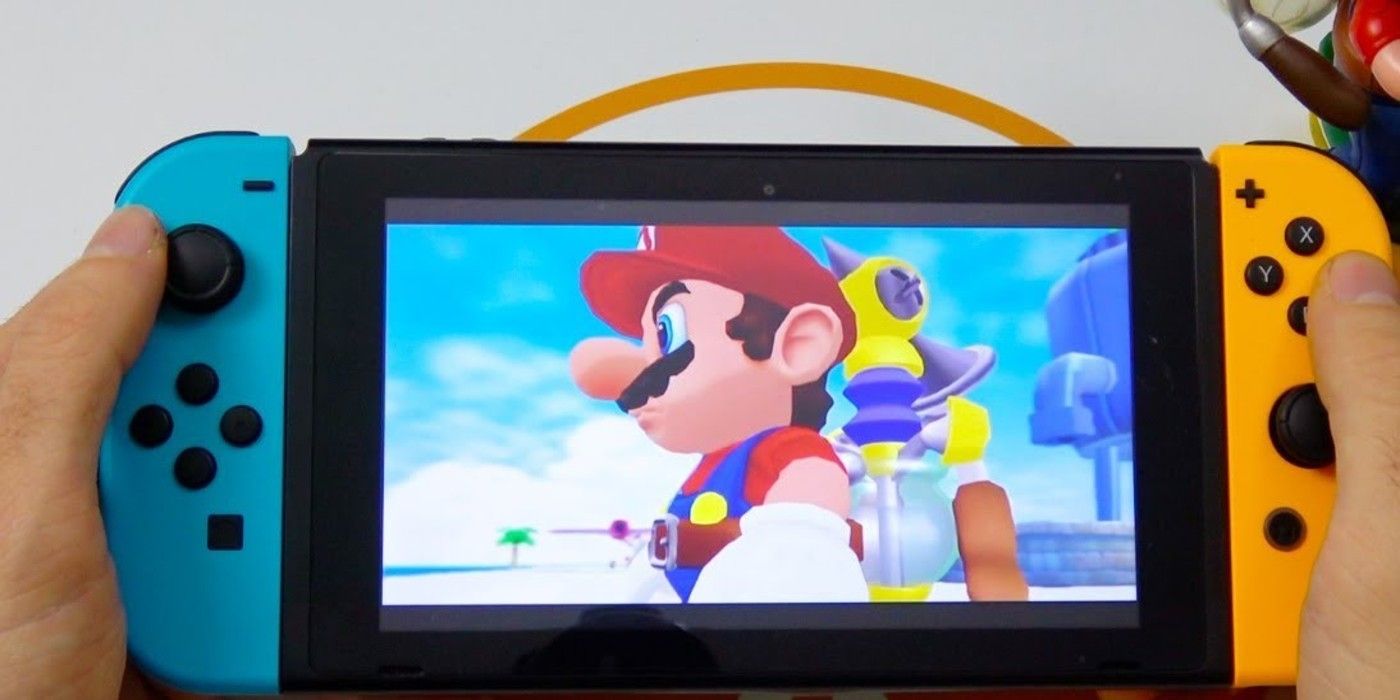 Super Mario 3D All-stars Mario Sunshine played in handheld mode