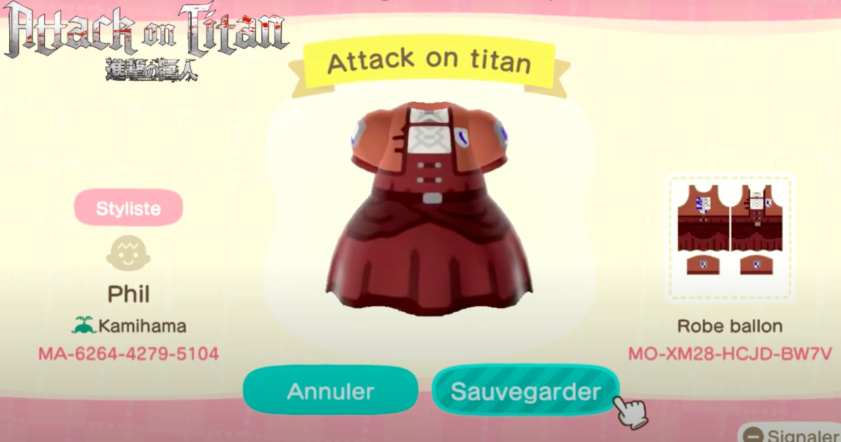 Animal Crossing New Horizons  Codes For Attack On Titan Outfits