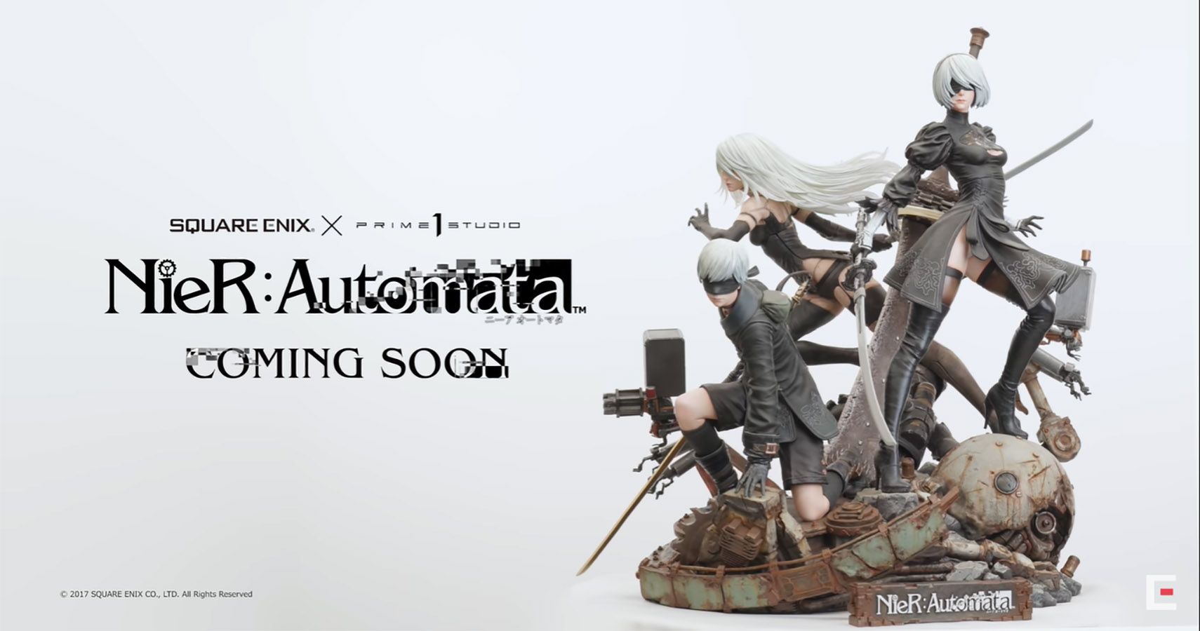Statue of Nier Automata characters.