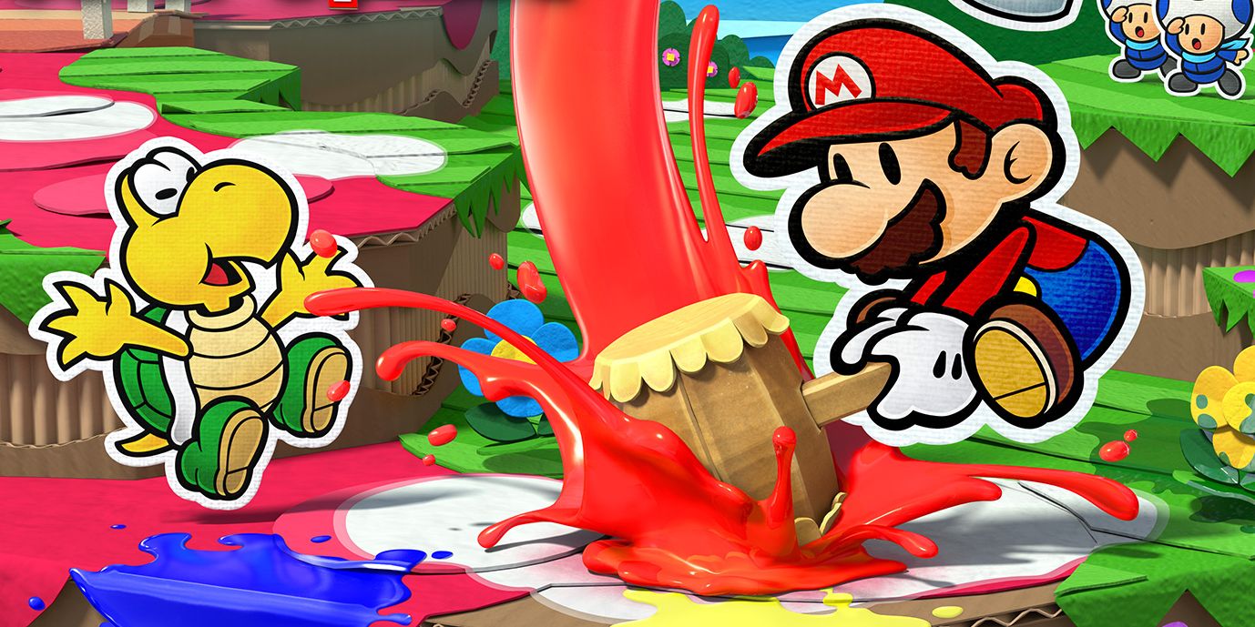 Nintendo Paper Mario Color Splash Hammer Splashes Paint Scares Koopa