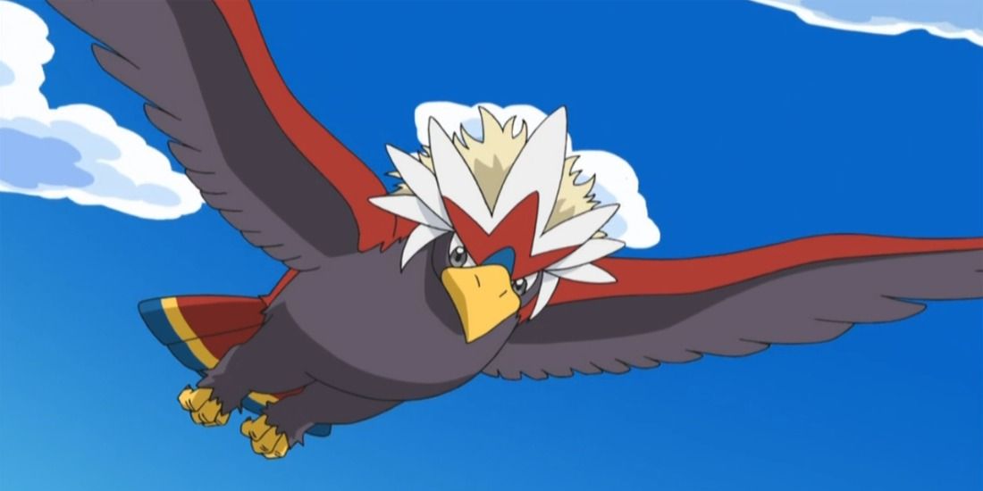 Braviary flying high in the Pokémon Anime