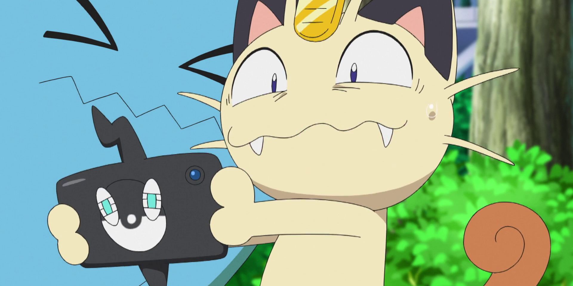 Pokemon Anime Meowth Team Rocket Rotom Phone