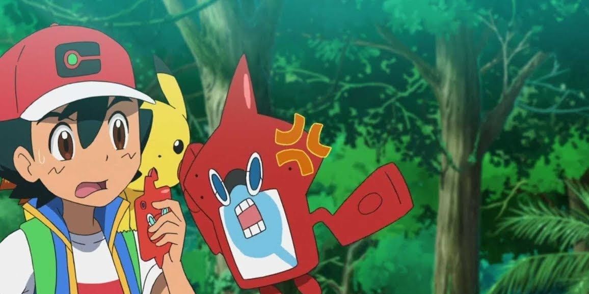 Pokemon Anime Rotom Phone Snaps At Pokedex