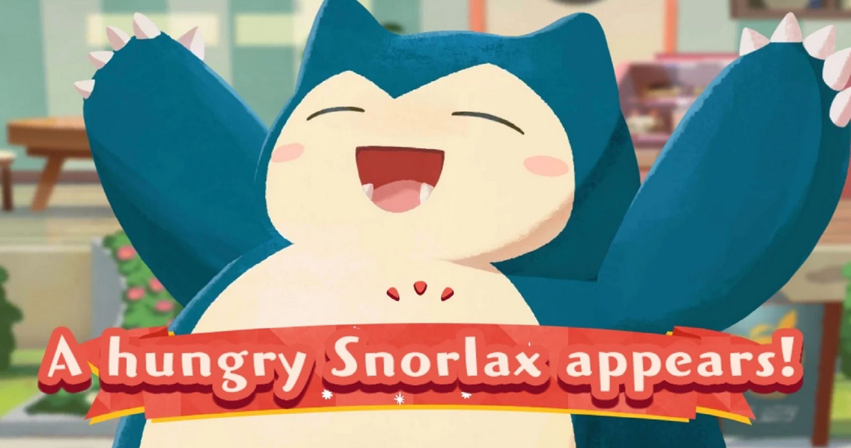 A hungry Snorlax in Pokémon Café Mix