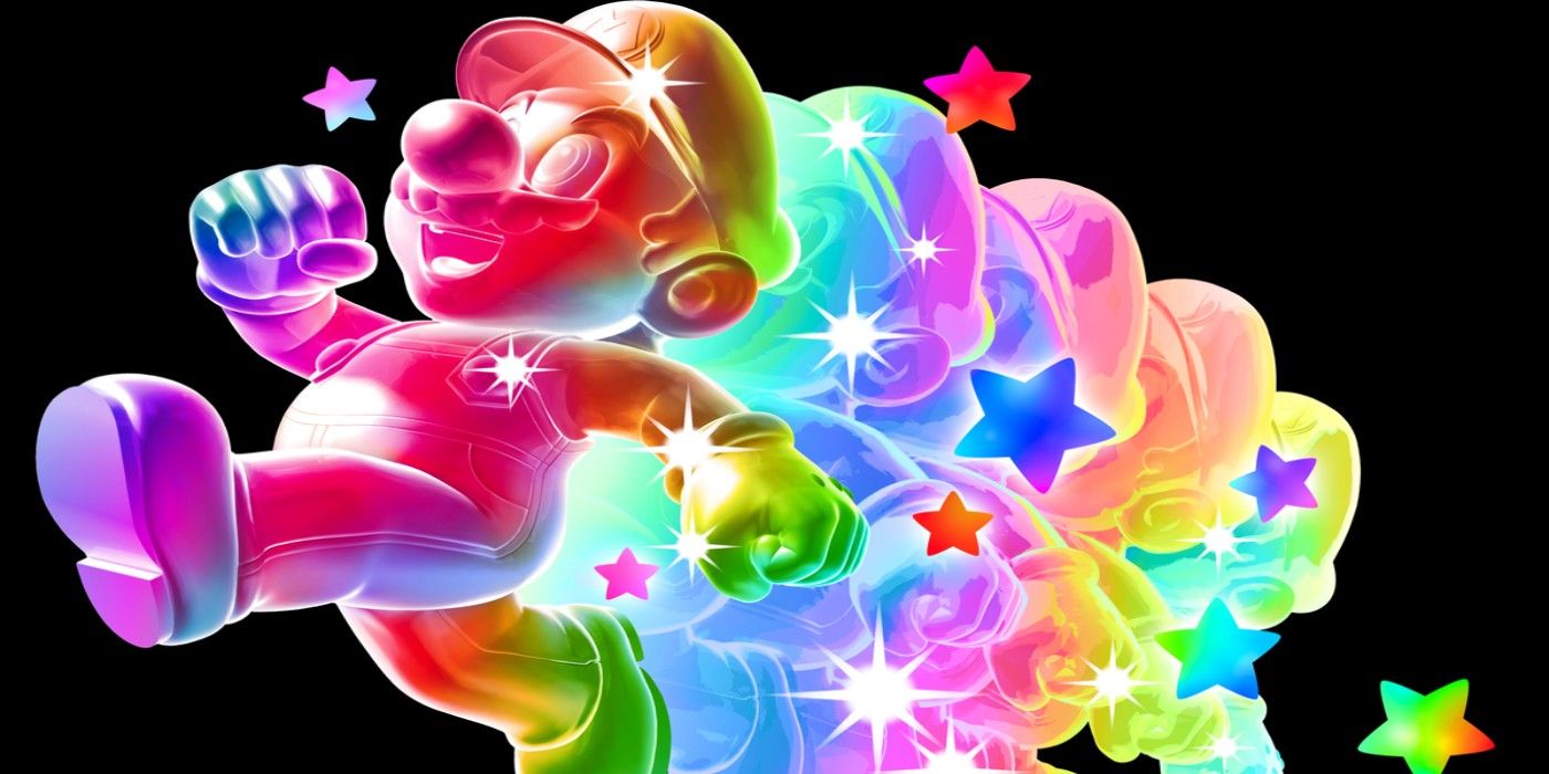 Rainbow Mario in Super Mario Galaxy