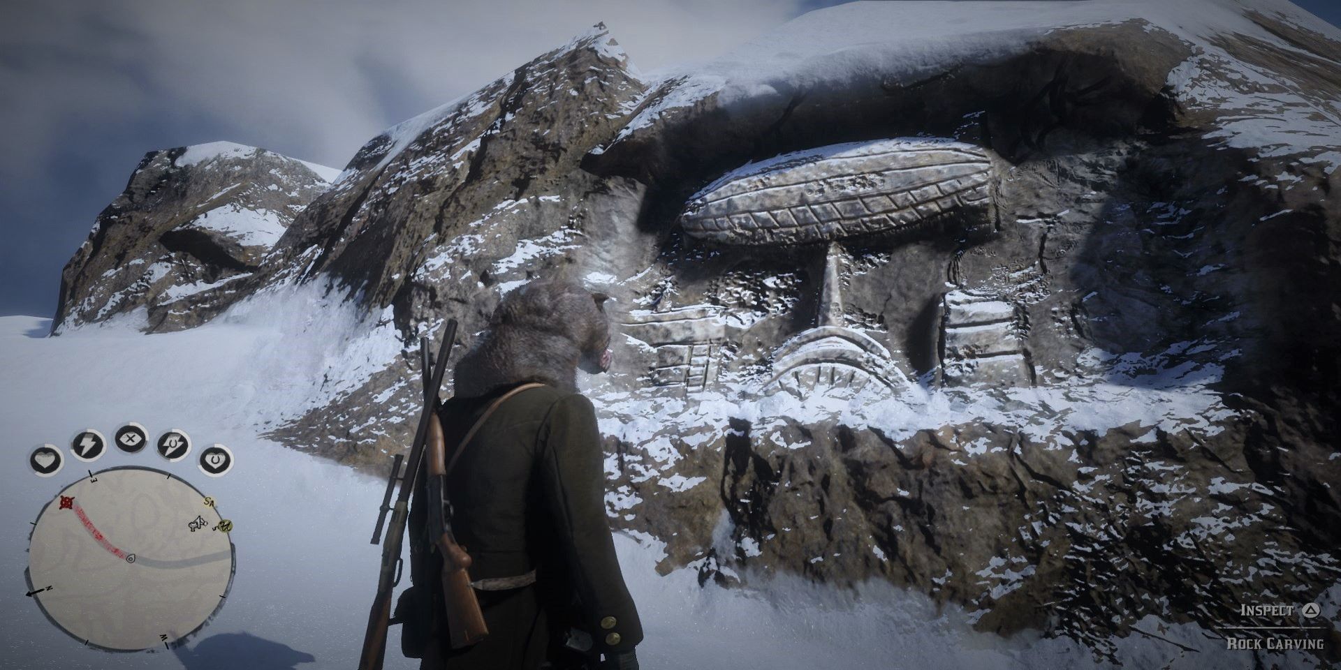 Red Dead Redemption 2 Snow Mountain Rock Carving