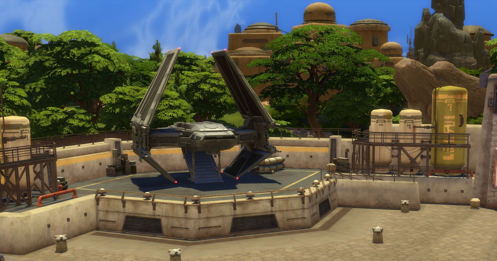 A sims TIE Echelon in the First Order district.