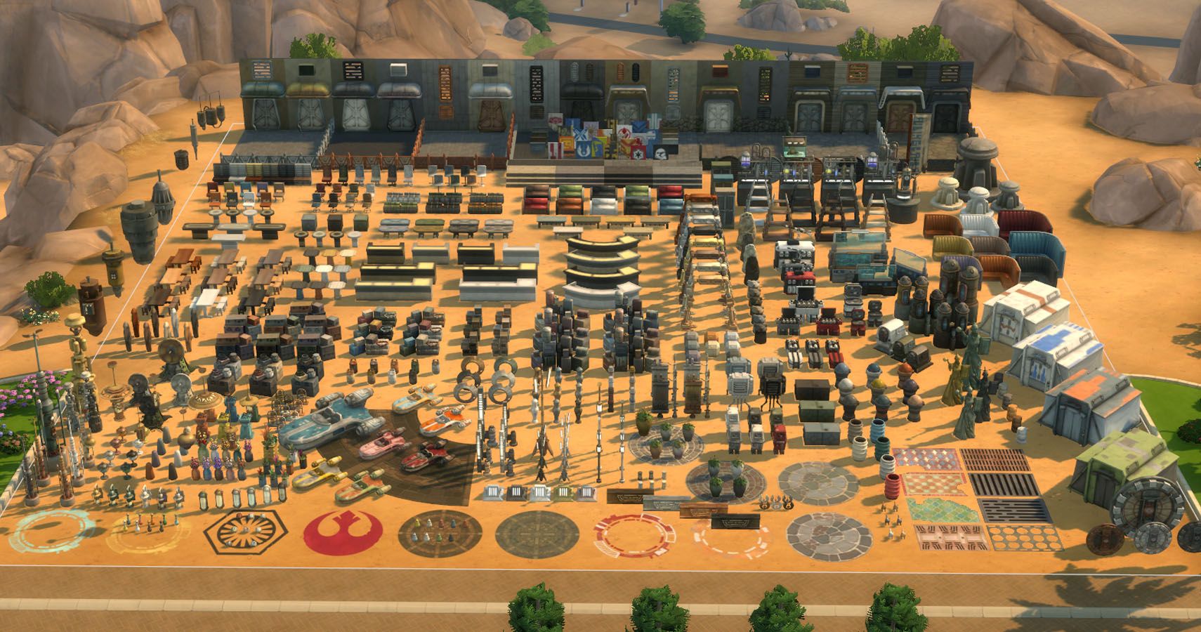 All Journey to Batuu BB items spread out on a large lot.