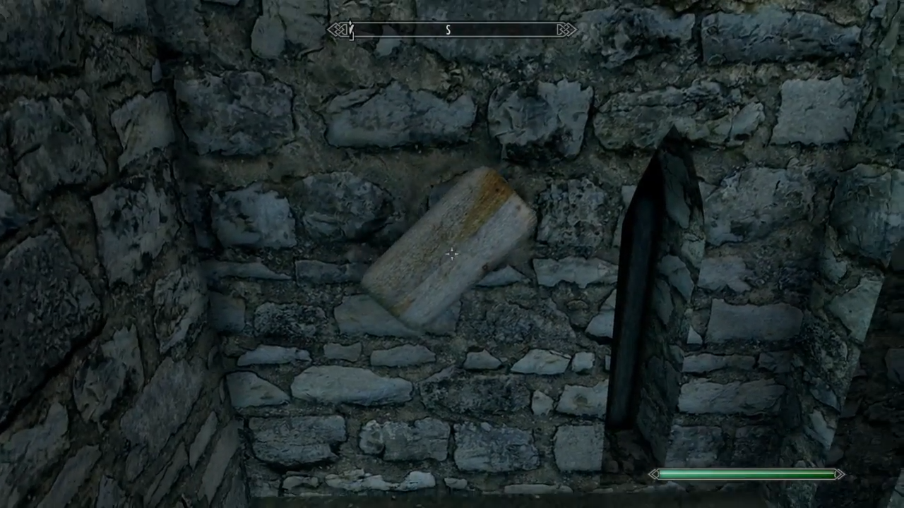 Skyrim Wooden Plate Up Agsint Stone Wall