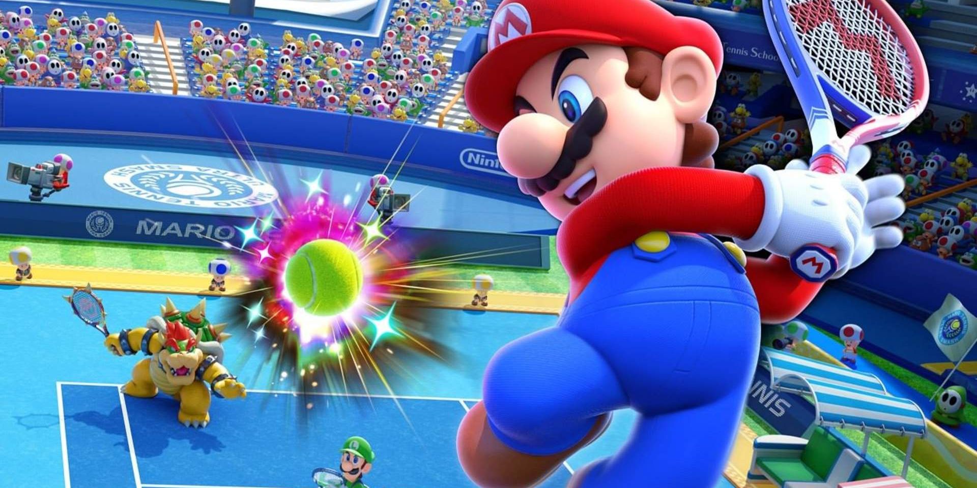 Nintendo Super Mario Tennis Aces Power Shot At Bowser