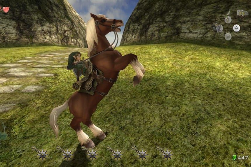 Link riding Epona in Twilight Princess.