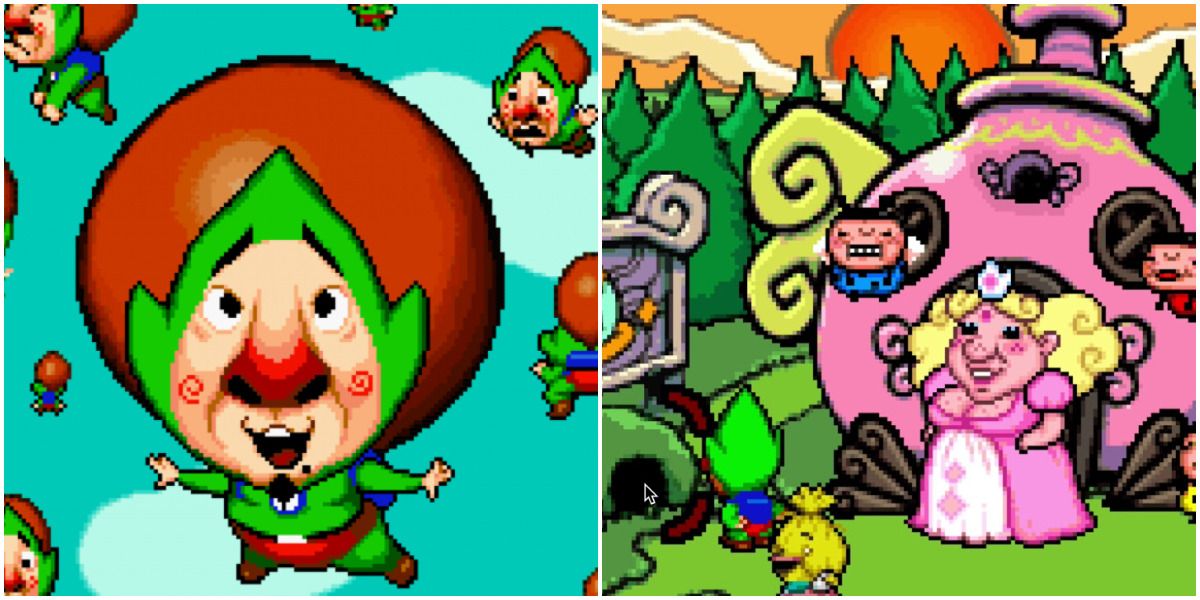 Tingle Balloon Trip Title Screen and Pink Fairy