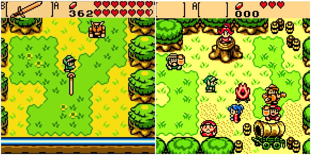 Zelda Oracle of Ages and Seasons Gameplay screens